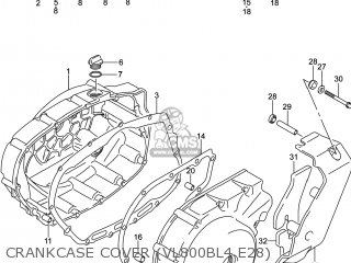CRANKCASE COVER (VL800BL4 E28) - VL800B VOLUSIA 2014 (L4) USA (E03)