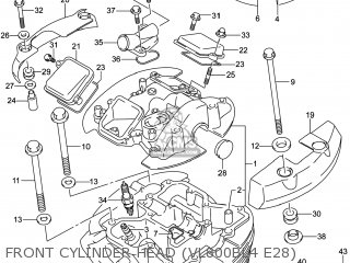 FRONT CYLINDER HEAD (VL800BL4 E28) - VL800B VOLUSIA 2014 (L4) USA (E03)