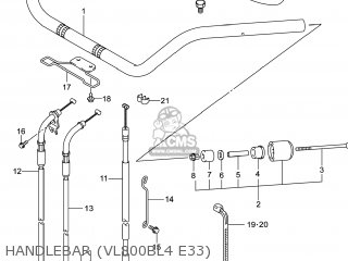 HANDLEBAR (VL800BL4 E33) - VL800B VOLUSIA 2014 (L4) USA (E03)