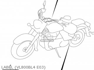 LABEL (VL800BL4 E03) - VL800B VOLUSIA 2014 (L4) USA (E03)