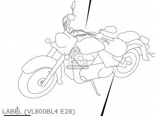 LABEL (VL800BL4 E28) - VL800B VOLUSIA 2014 (L4) USA (E03)