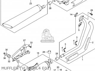 MUFFLER (VL800BL4 E03) - VL800B VOLUSIA 2014 (L4) USA (E03)