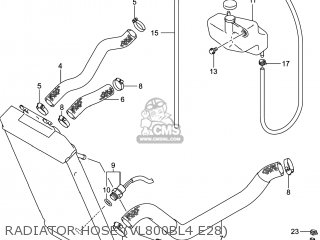 RADIATOR HOSE (VL800BL4 E28) - VL800B VOLUSIA 2014 (L4) USA (E03)