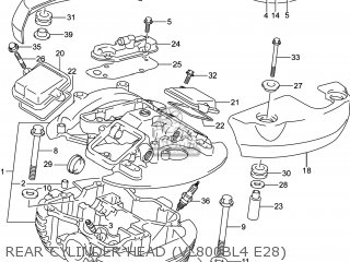 REAR CYLINDER HEAD (VL800BL4 E28) - VL800B VOLUSIA 2014 (L4) USA (E03)