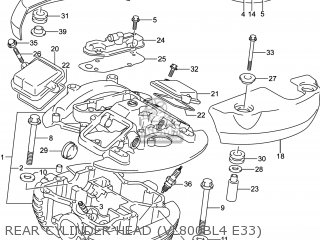 REAR CYLINDER HEAD (VL800BL4 E33) - VL800B VOLUSIA 2014 (L4) USA (E03)