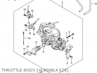 THROTTLE BODY (VL800BL4 E28) - VL800B VOLUSIA 2014 (L4) USA (E03)