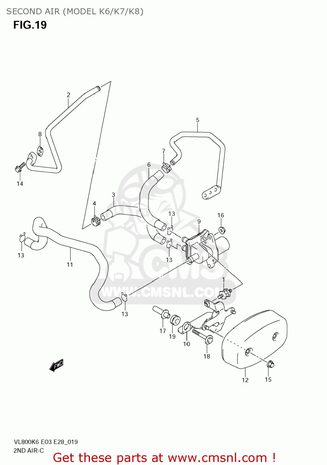 SECOND AIR (MODEL K6/K7/K8) VL800C BOULEVARD C50 2006 (K6) USA CALIFORNIA (E03 E33)