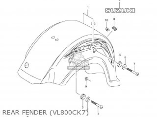 REAR FENDER (VL800CK7) - VL800C BOULEVARD C50 2006 (K6) USA CALIFORNIA (E03 E33)
