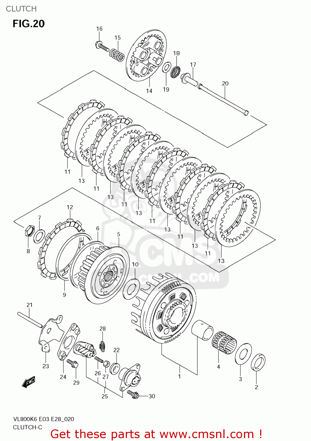 CLUTCH VL800C BOULEVARD C50 2007 (K7) USA CALIFORNIA (E03 E33)