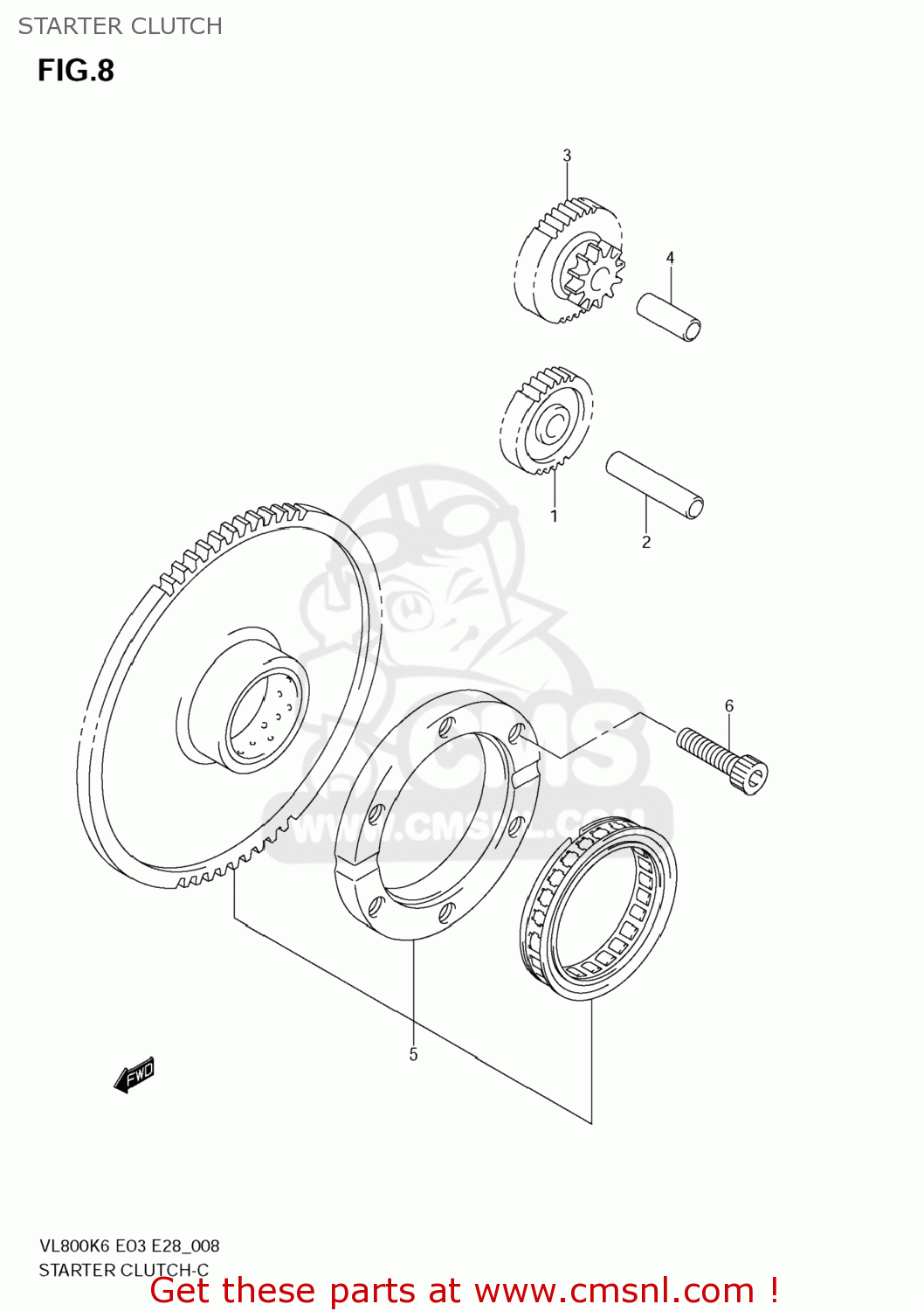 STARTER CLUTCH VL800C BOULEVARD C50 2007 (K7) USA CALIFORNIA (E03 E33)