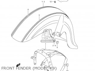 FRONT FENDER (MODEL K9) - VL800C BOULEVARD C50 2007 (K7) USA CALIFORNIA (E03 E33)