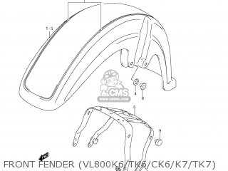 FRONT FENDER (VL800K6/TK6/CK6/K7/TK7) - VL800C BOULEVARD C50 2007 (K7) USA CALIFORNIA (E03 E33)