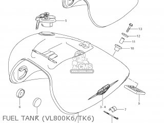 FUEL TANK (VL800K6/TK6) - VL800C BOULEVARD C50 2007 (K7) USA CALIFORNIA (E03 E33)