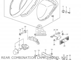 REAR COMBINATION LAMP (MODEL K9) - VL800C BOULEVARD C50 2007 (K7) USA CALIFORNIA (E03 E33)