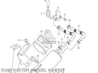 EVAP SYSTEM (MODEL K9 E33) - VL800C BOULEVARD C50 2008 (K8) USA CALIFORNIA (E03 E33)
