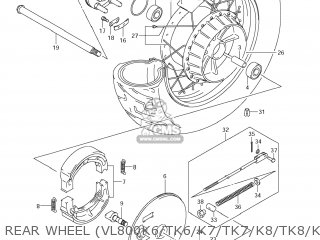 REAR WHEEL (VL800K6/TK6/K7/TK7/K8/TK8/K9/TK9) - VL800C BOULEVARD C50 2008 (K8) USA CALIFORNIA (E03 E33)