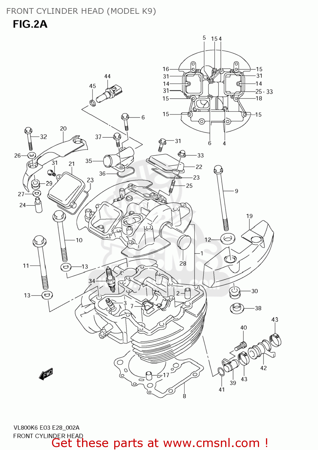 FRONT CYLINDER HEAD (MODEL K9) VL800C BOULEVARD C50 2009 (K9) USA CALIFORNIA (E03 E33)