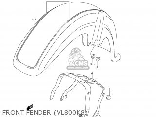 FRONT FENDER (VL800K8) - VL800C BOULEVARD C50 2009 (K9) USA CALIFORNIA (E03 E33)