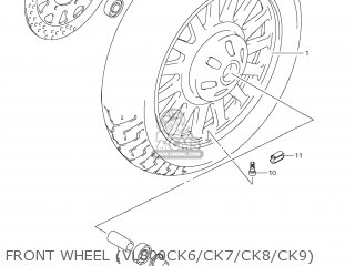 FRONT WHEEL (VL800CK6/CK7/CK8/CK9) - VL800C BOULEVARD C50 2009 (K9) USA CALIFORNIA (E03 E33)