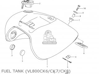 FUEL TANK (VL800CK6/CK7/CK8) - VL800C BOULEVARD C50 2009 (K9) USA CALIFORNIA (E03 E33)