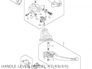 HANDLE LEVER (MODEL K7/K8/K9) - VL800C BOULEVARD C50 2009 (K9) USA CALIFORNIA (E03 E33)