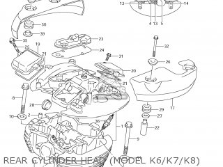 REAR CYLINDER HEAD (MODEL K6/K7/K8) - VL800C BOULEVARD C50 2009 (K9) USA CALIFORNIA (E03 E33)