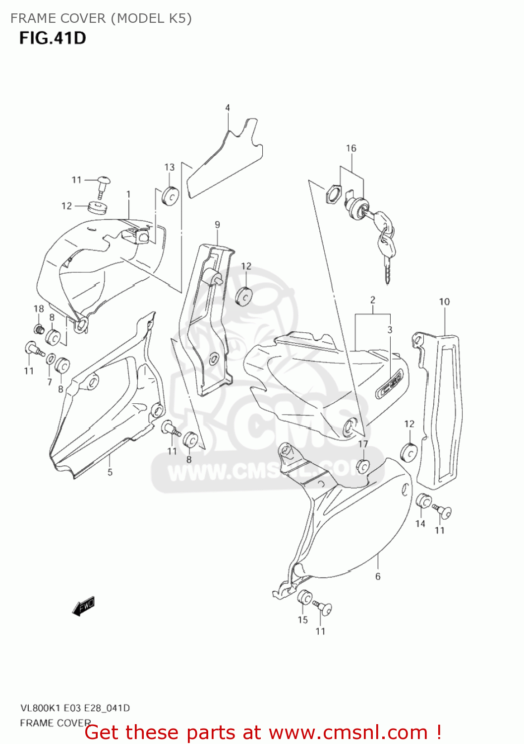 FRAME COVER (MODEL K5) VL800T BOULEVARD C50 2005 (K5) CALIFORNIA (E33)