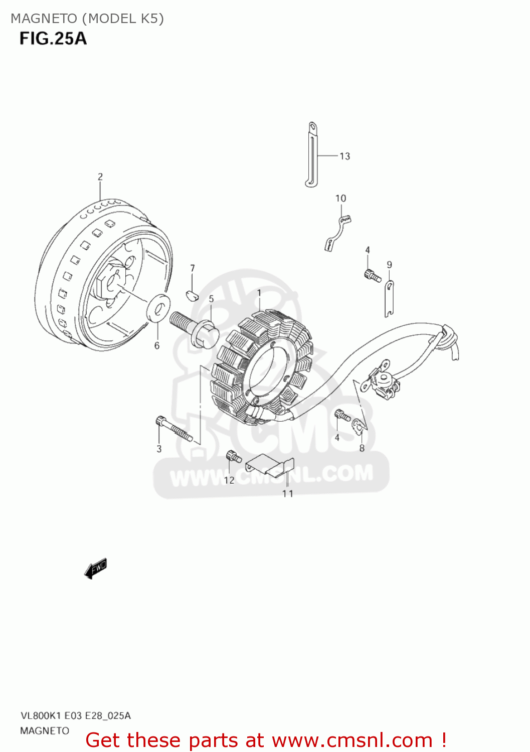 MAGNETO (MODEL K5) VL800T BOULEVARD C50 2005 (K5) CALIFORNIA (E33)