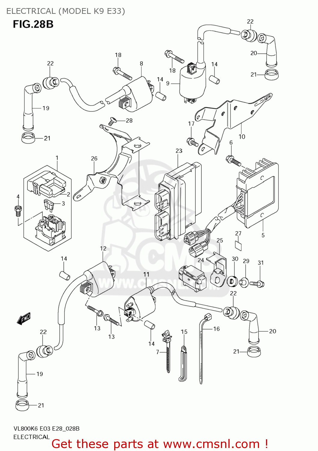ELECTRICAL (MODEL K9 E33) VL800T BOULEVARD C50 2006 (K6) USA CALIFORNIA (E03 E33)