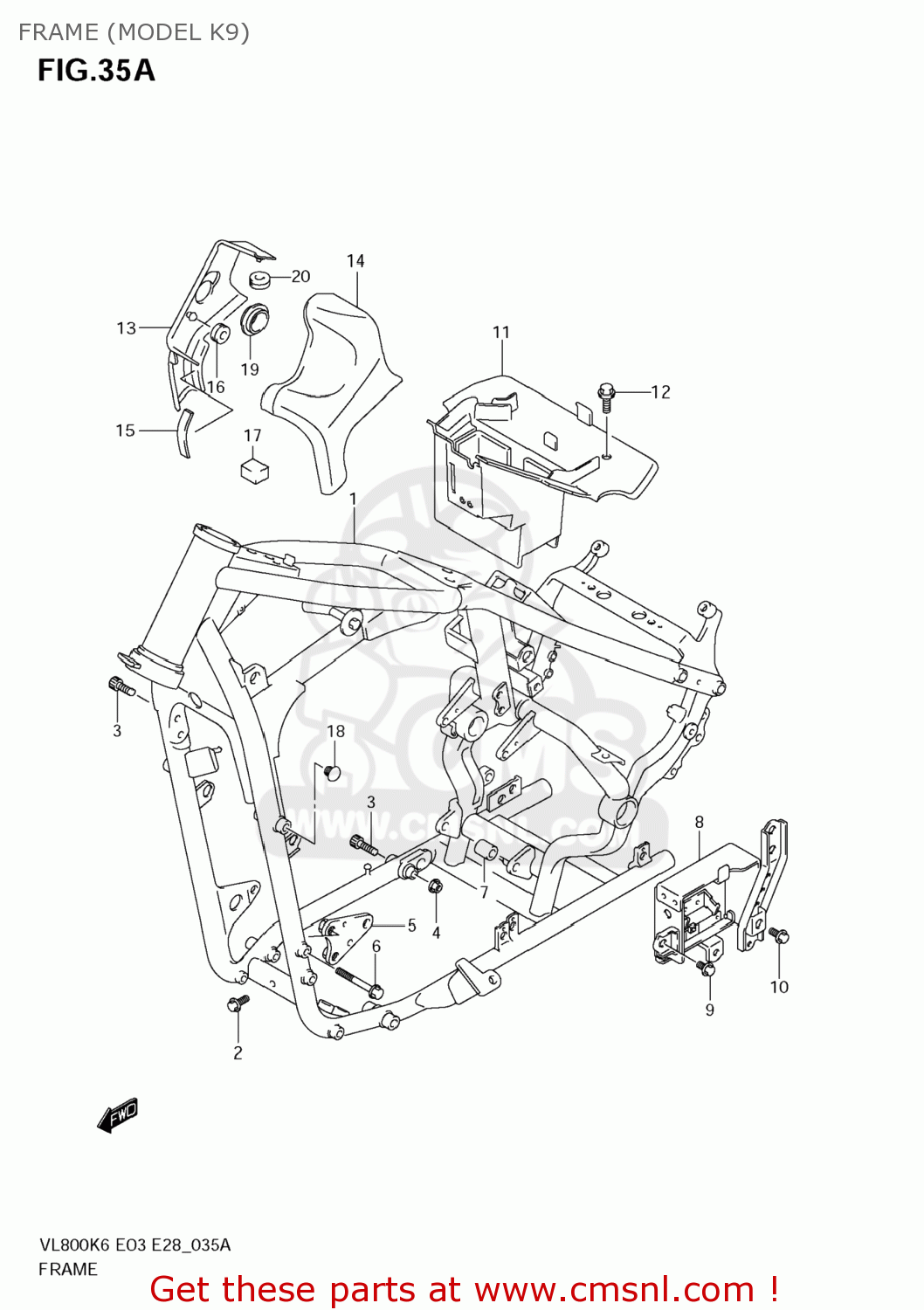 FRAME (MODEL K9) VL800T BOULEVARD C50 2006 (K6) USA CALIFORNIA (E03 E33)