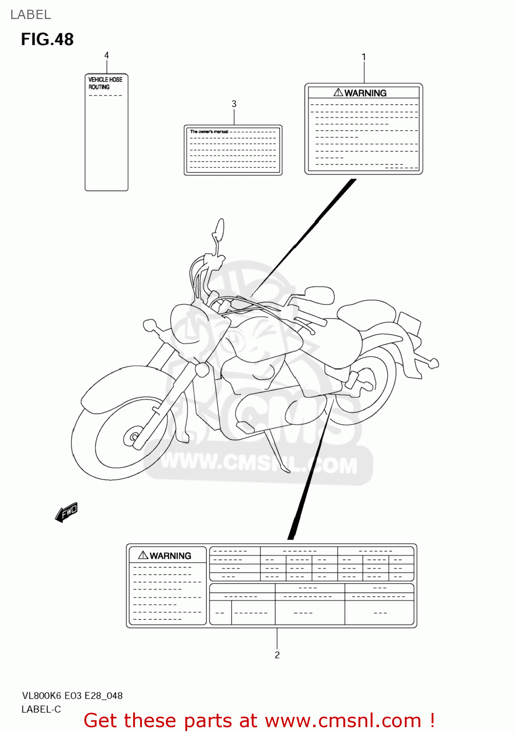 LABEL VL800T BOULEVARD C50 2006 (K6) USA CALIFORNIA (E03 E33)