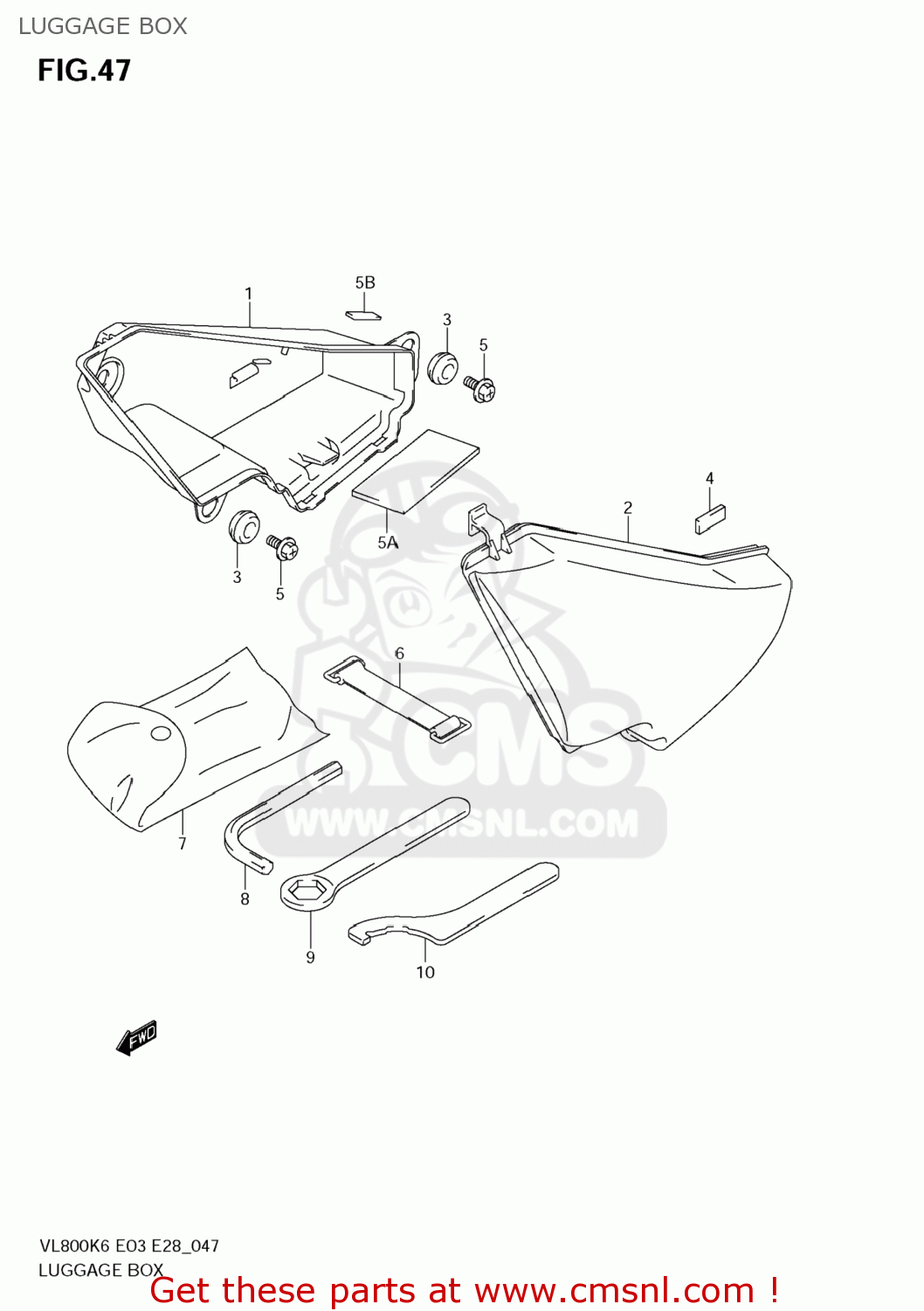 LUGGAGE BOX VL800T BOULEVARD C50 2006 (K6) USA CALIFORNIA (E03 E33)