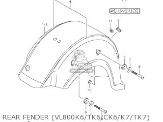 REAR FENDER (VL800K6/TK6/CK6/K7/TK7) - VL800T BOULEVARD C50 2007 (K7) USA CALIFORNIA (E03 E33)