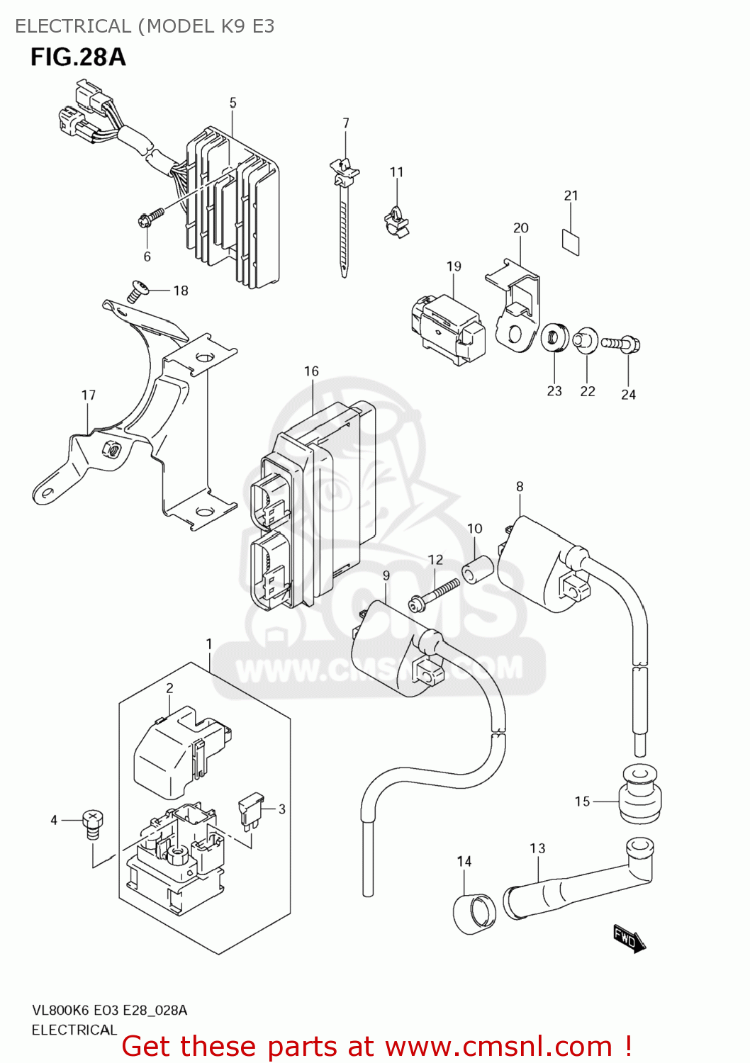 ELECTRICAL (MODEL K9 E3 VL800T BOULEVARD C50 2008 (K8) USA CALIFORNIA (E03 E33)