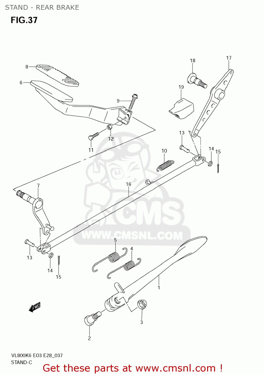 STAND - REAR BRAKE VL800T BOULEVARD C50 2008 (K8) USA CALIFORNIA (E03 E33)