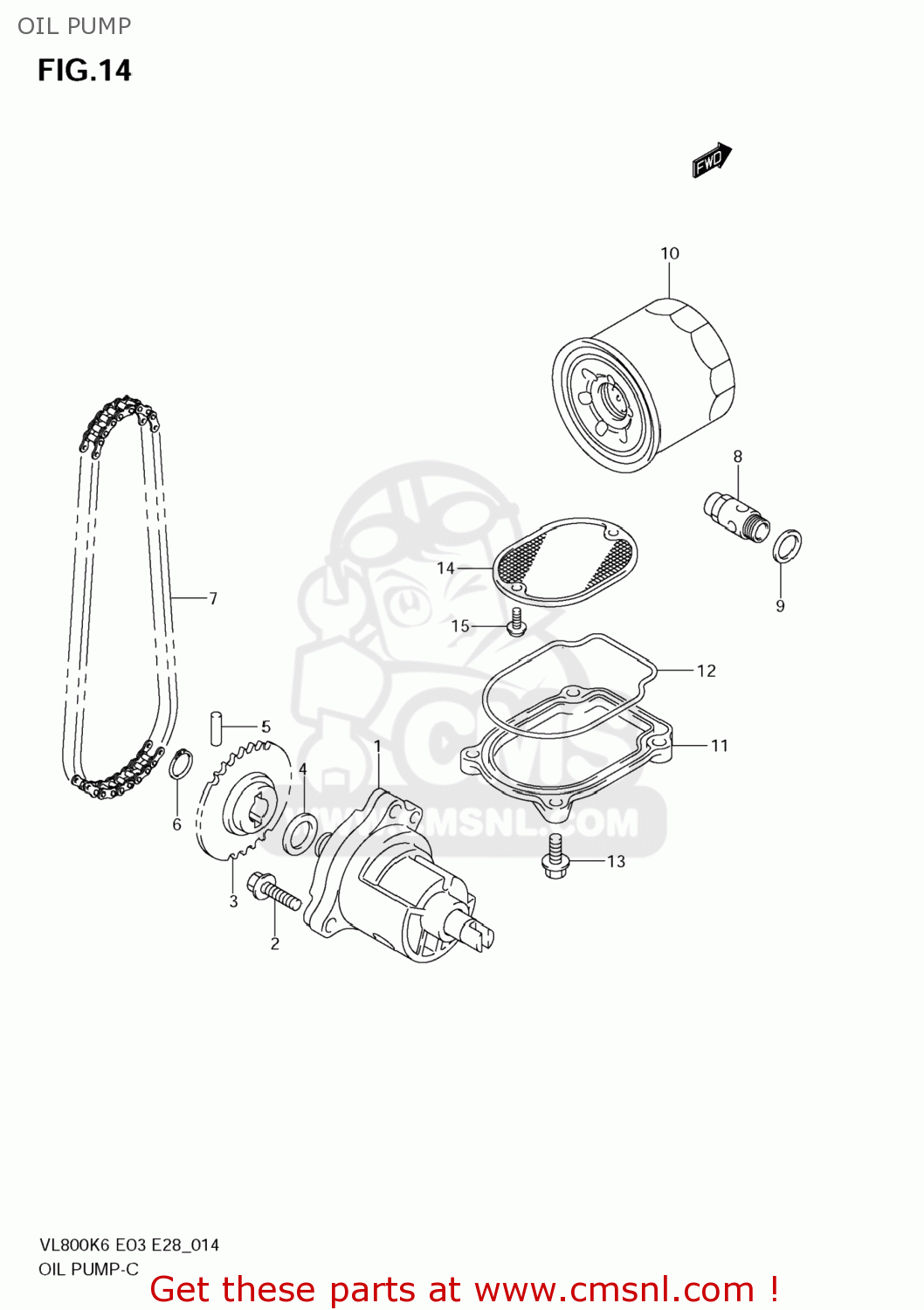 OIL PUMP VL800T BOULEVARD C50 2009 (K9) USA CALIFORNIA (E03 E33)