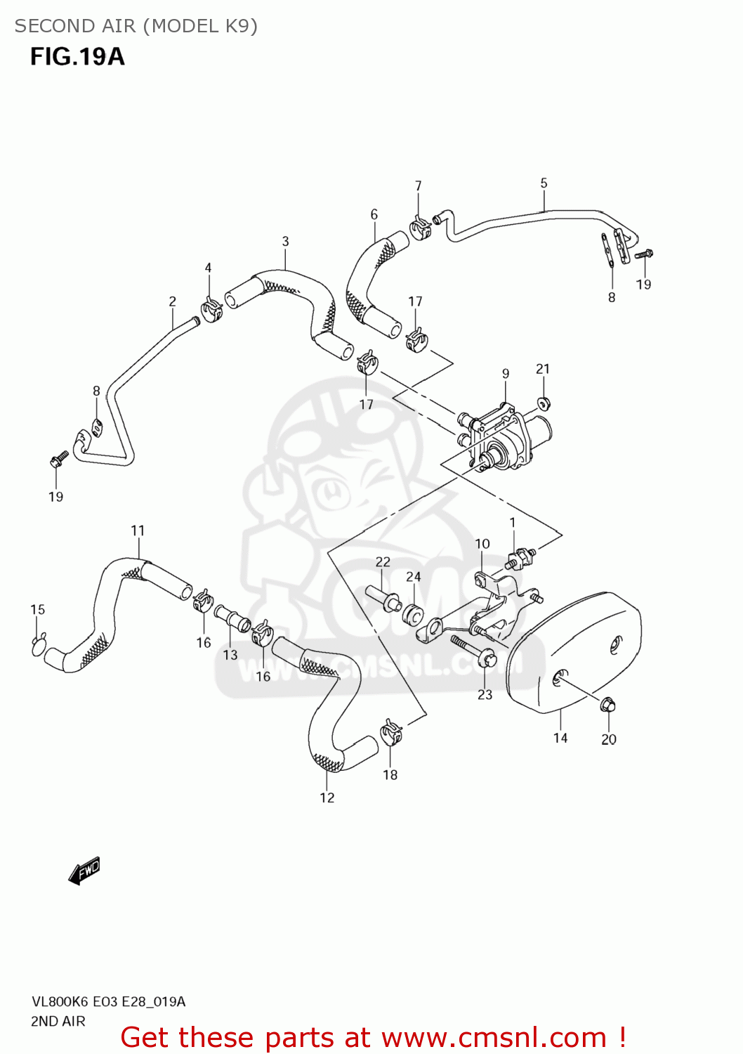 SECOND AIR (MODEL K9) VL800T BOULEVARD C50 2009 (K9) USA CALIFORNIA (E03 E33)