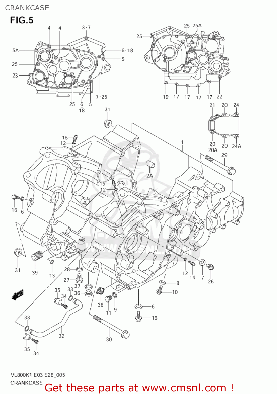 CRANKCASE VL800Z BOULEVARD C50 2005 (K5) CALIFORNIA (E33)