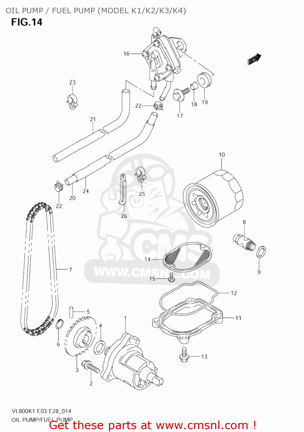 OIL PUMP / FUEL PUMP (MODEL K1/K2/K3/K4) VL800Z BOULEVARD C50 2005 (K5) CALIFORNIA (E33)