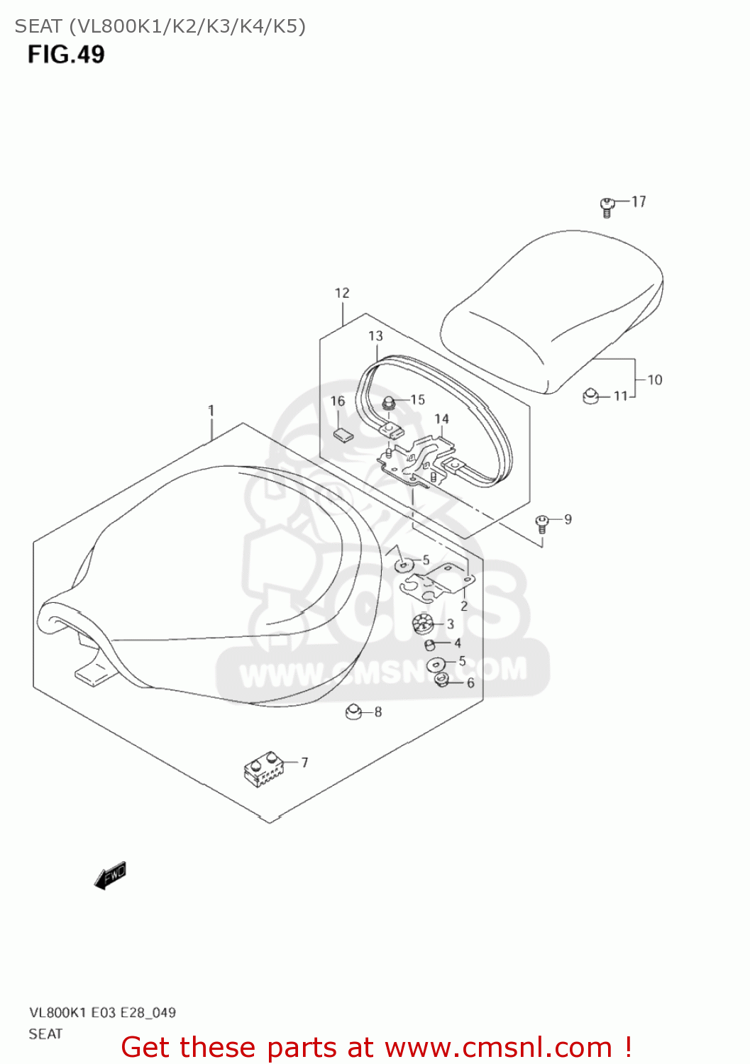 SEAT (VL800K1/K2/K3/K4/K5) VL800Z BOULEVARD C50 2005 (K5) CALIFORNIA (E33)