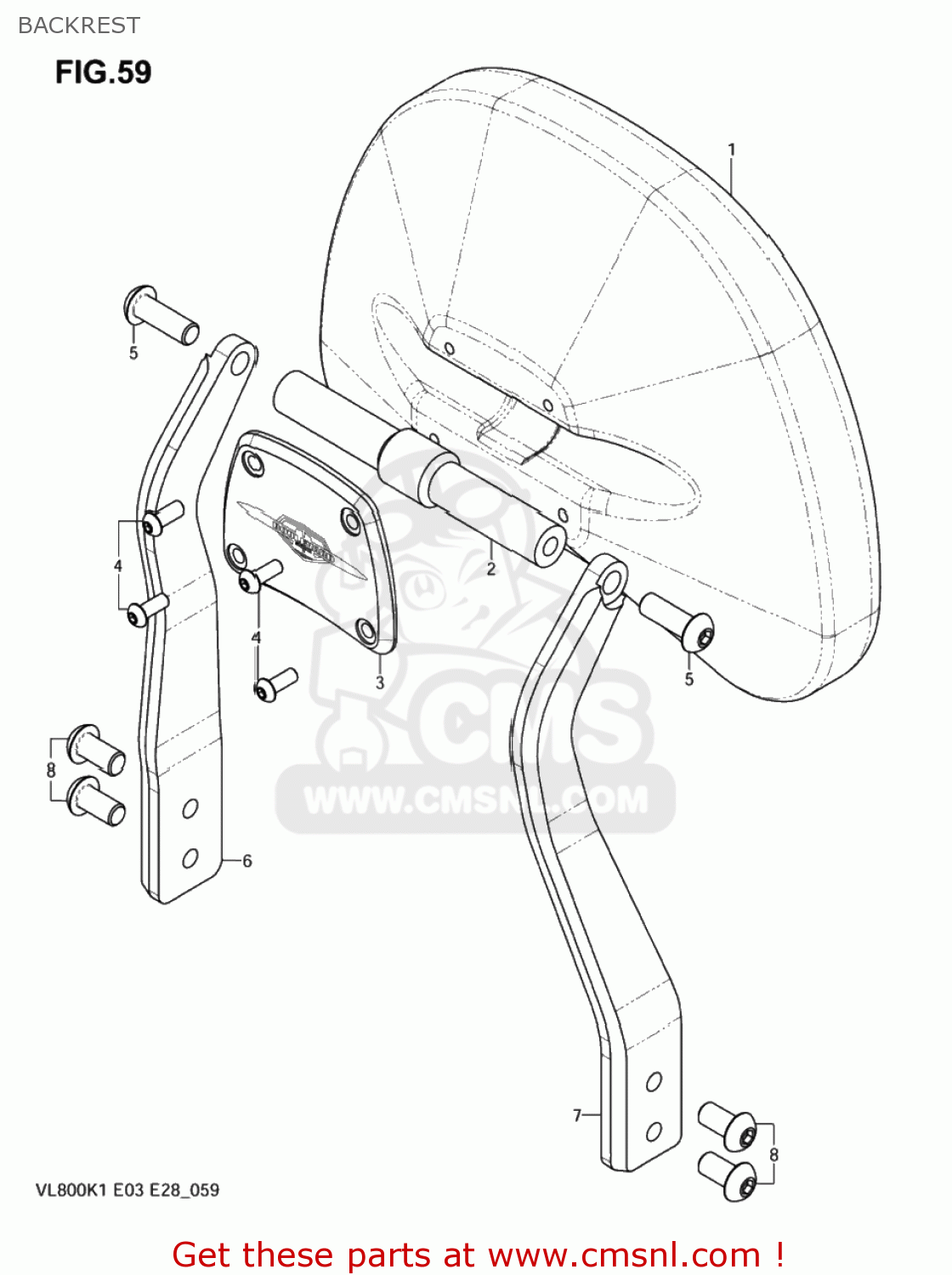 BACKREST VL800Z VOLUSIA 2001 (K1) USA (E03)