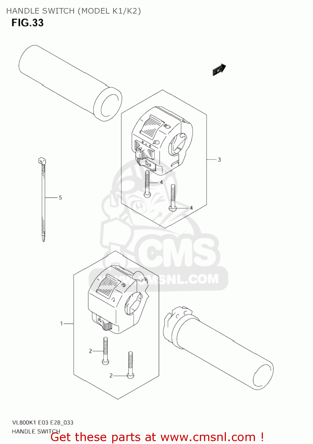 HANDLE SWITCH (MODEL K1/K2) VL800Z VOLUSIA 2001 (K1) USA (E03)