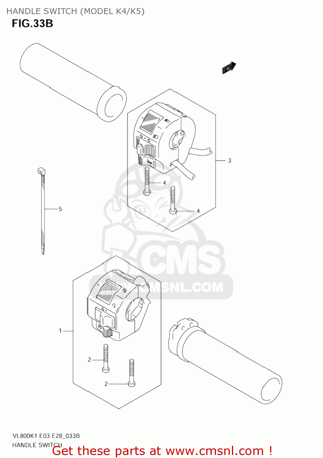 HANDLE SWITCH (MODEL K4/K5) VL800Z VOLUSIA 2001 (K1) USA (E03)