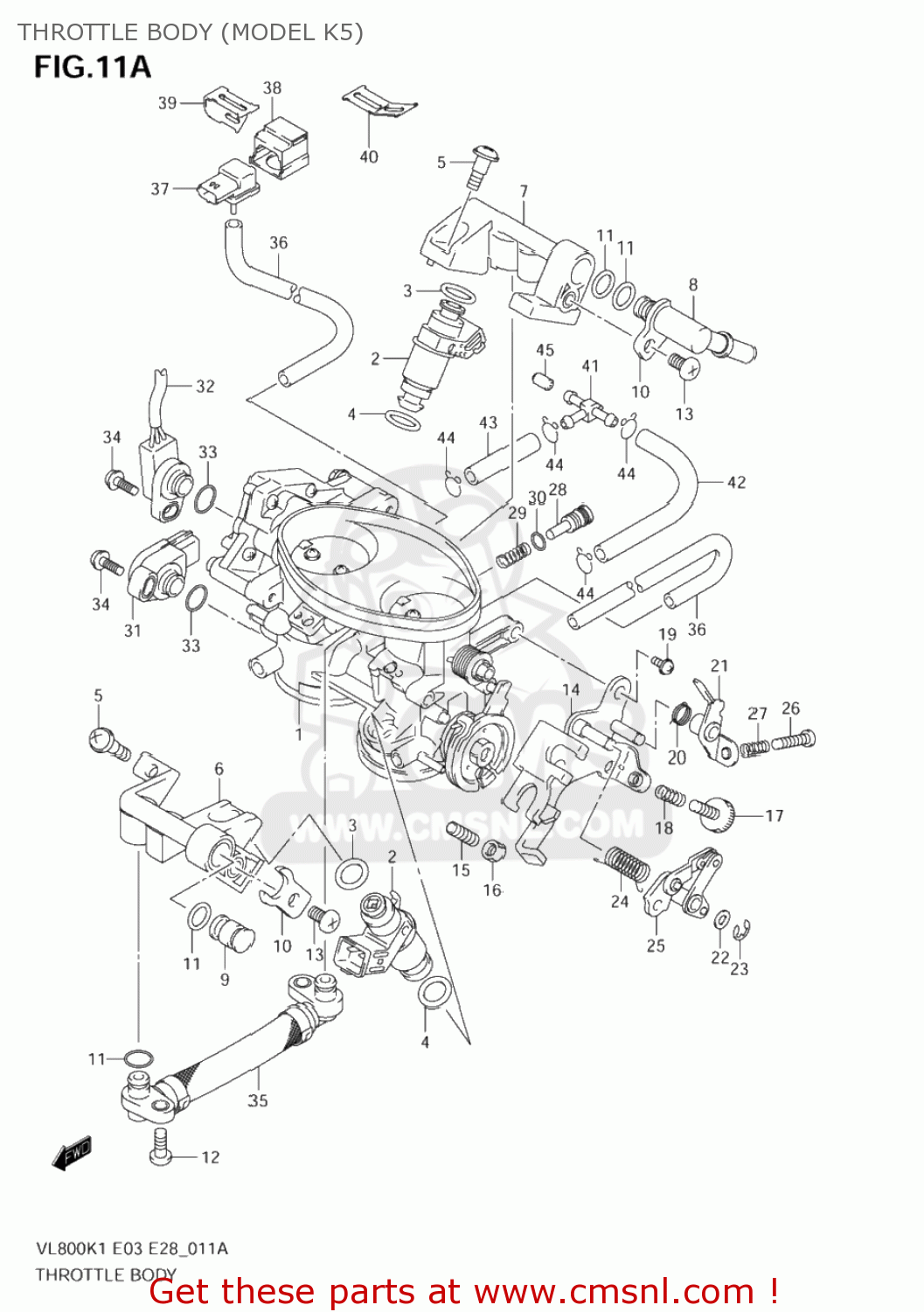 THROTTLE BODY (MODEL K5) VL800Z VOLUSIA 2001 (K1) USA (E03)