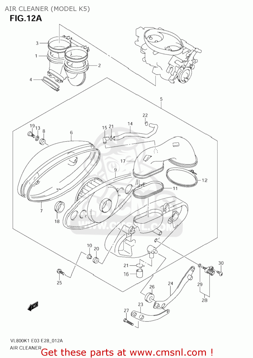 AIR CLEANER (MODEL K5) VL800Z VOLUSIA 2002 (K2) USA (E03)