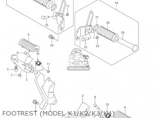 FOOTREST (MODEL K1/K2/K3/K4) - VL800Z VOLUSIA 2002 (K2) USA (E03)