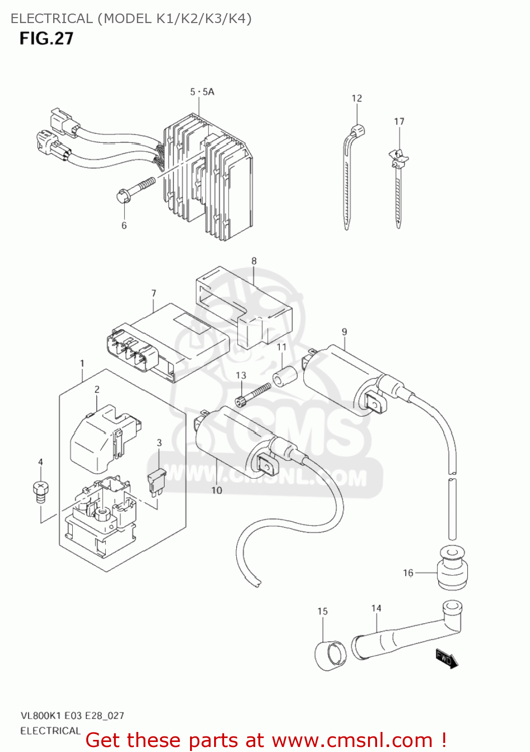 ELECTRICAL (MODEL K1/K2/K3/K4) VL800Z VOLUSIA 2003 (K3) USA (E03)
