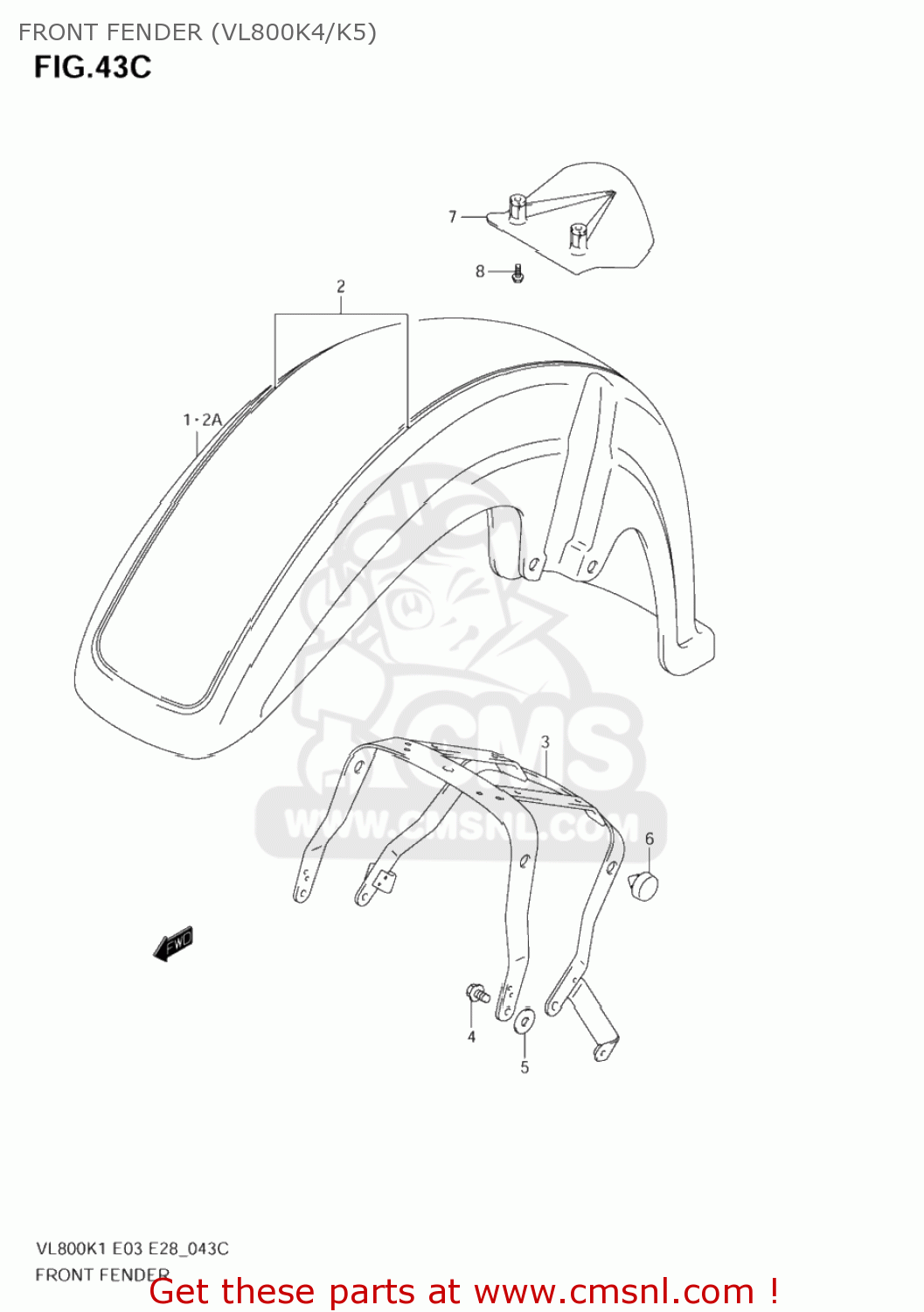 FRONT FENDER (VL800K4/K5) VL800Z VOLUSIA 2003 (K3) USA (E03)