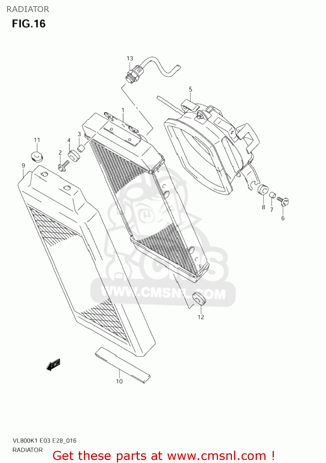 RADIATOR VL800Z VOLUSIA 2003 (K3) USA (E03)