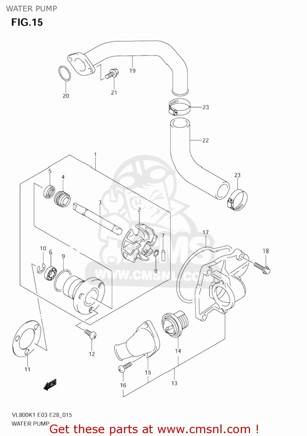 WATER PUMP VL800Z VOLUSIA 2003 (K3) USA (E03)